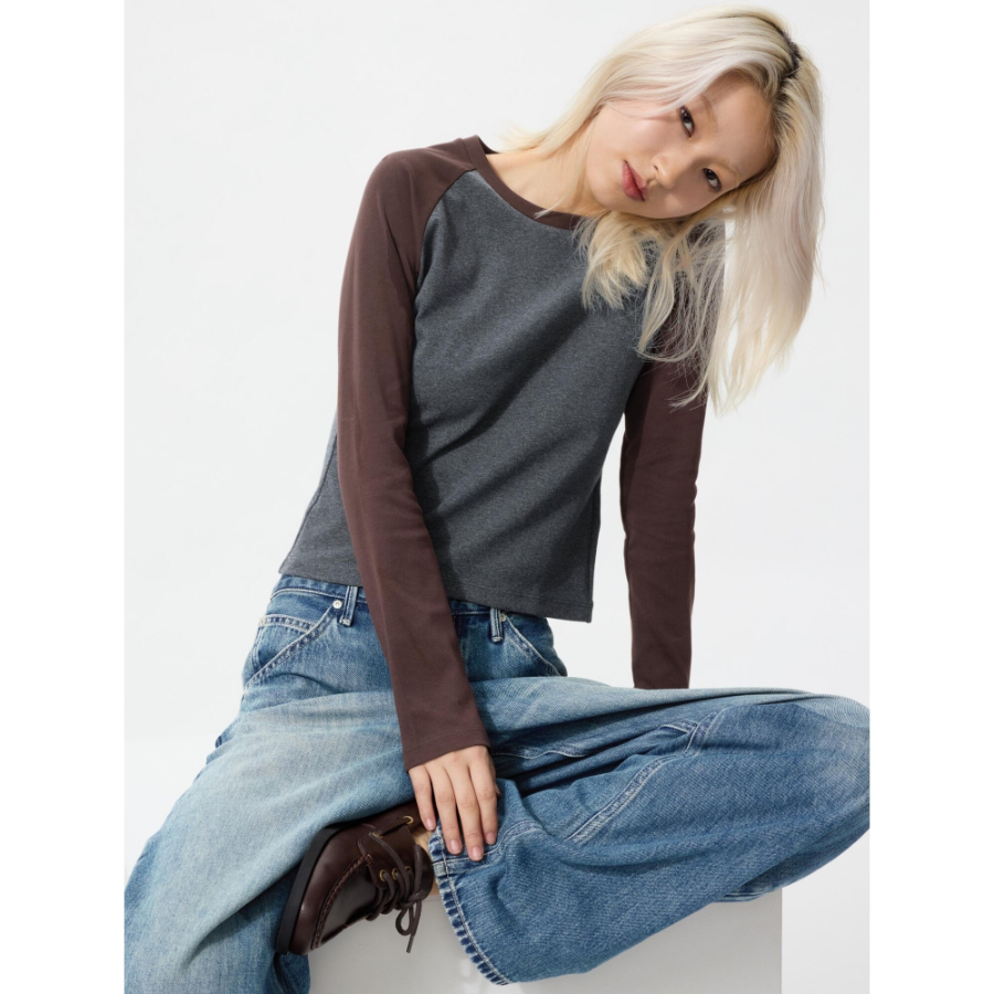 Uniqlo Mini T Raglan с длинным рукавом