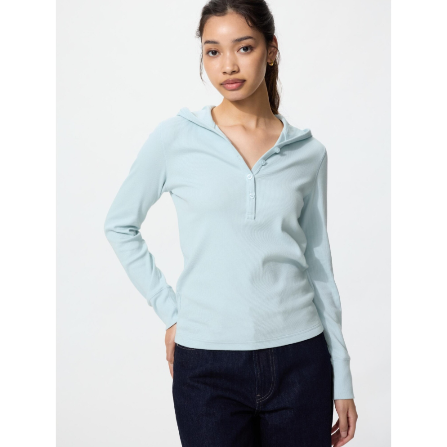 Uniqlo Hooded Rib T с длинным рукавом