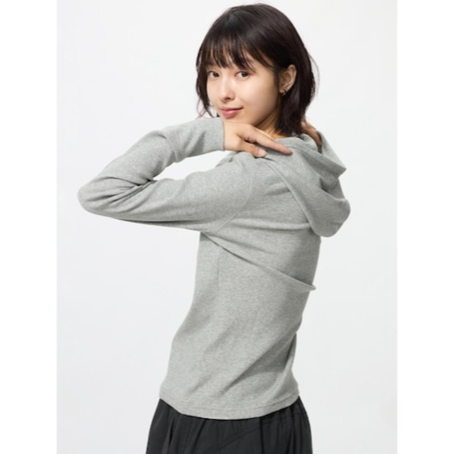 Uniqlo Hooded Rib T с длинным рукавом