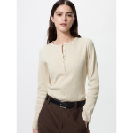 Uniqlo Rib Henley Neck T с длинным рукавом