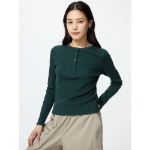 Uniqlo Rib Henley Neck T с длинным рукавом