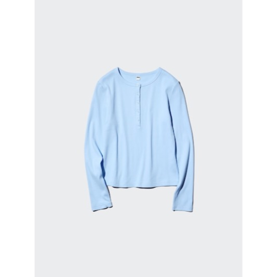 Uniqlo Rib Henley Neck T с длинным рукавом