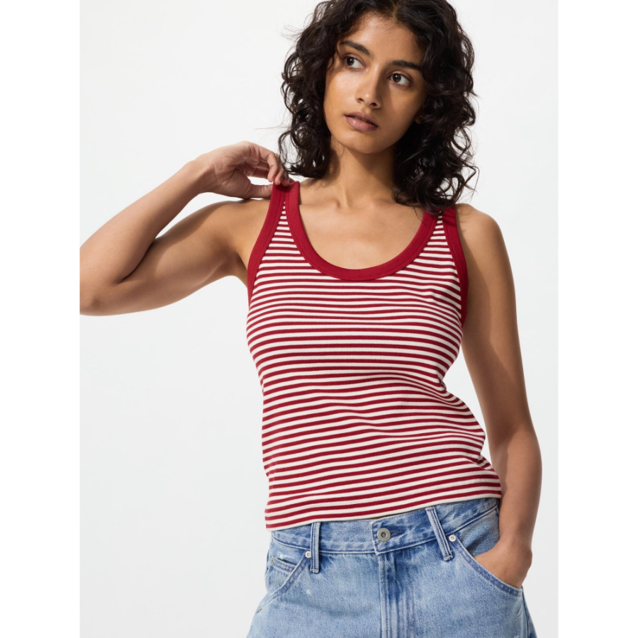 Uniqlo Soft Rib Tank Top Stripe