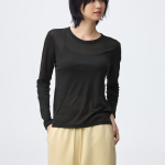 Uniqlo Soft Sheer Crew Neck T Long Sleeve