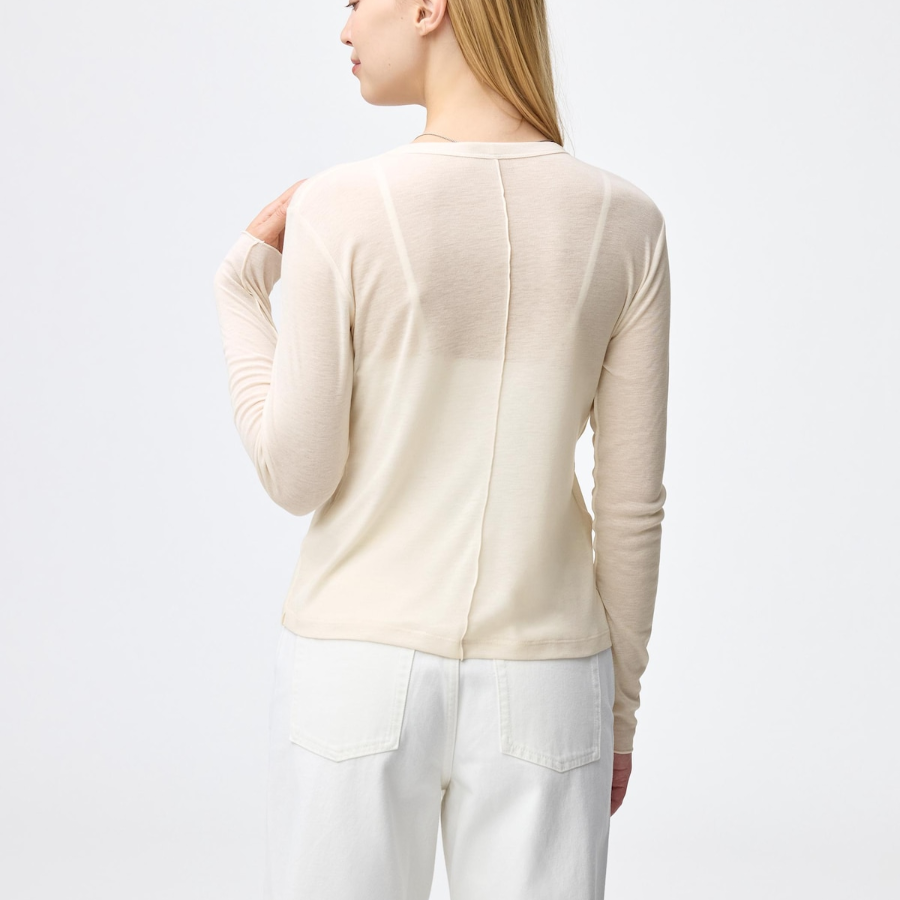 Uniqlo Soft Sheer Crew Neck T Long Sleeve