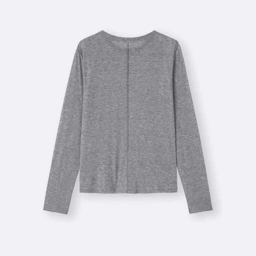 Uniqlo Soft Sheer Crew Neck T Long Sleeve