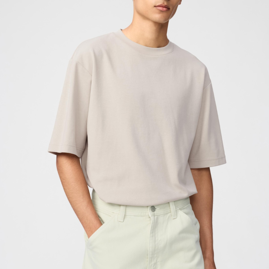 Uniqlo AIRism Cotton Oversized Crew Neck T (Short Sleeve)