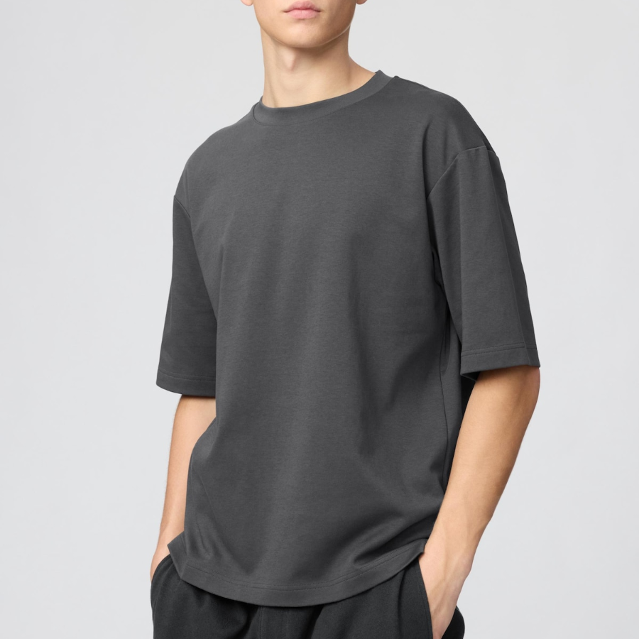 Uniqlo AIRism Cotton Oversized Crew Neck T (Short Sleeve)