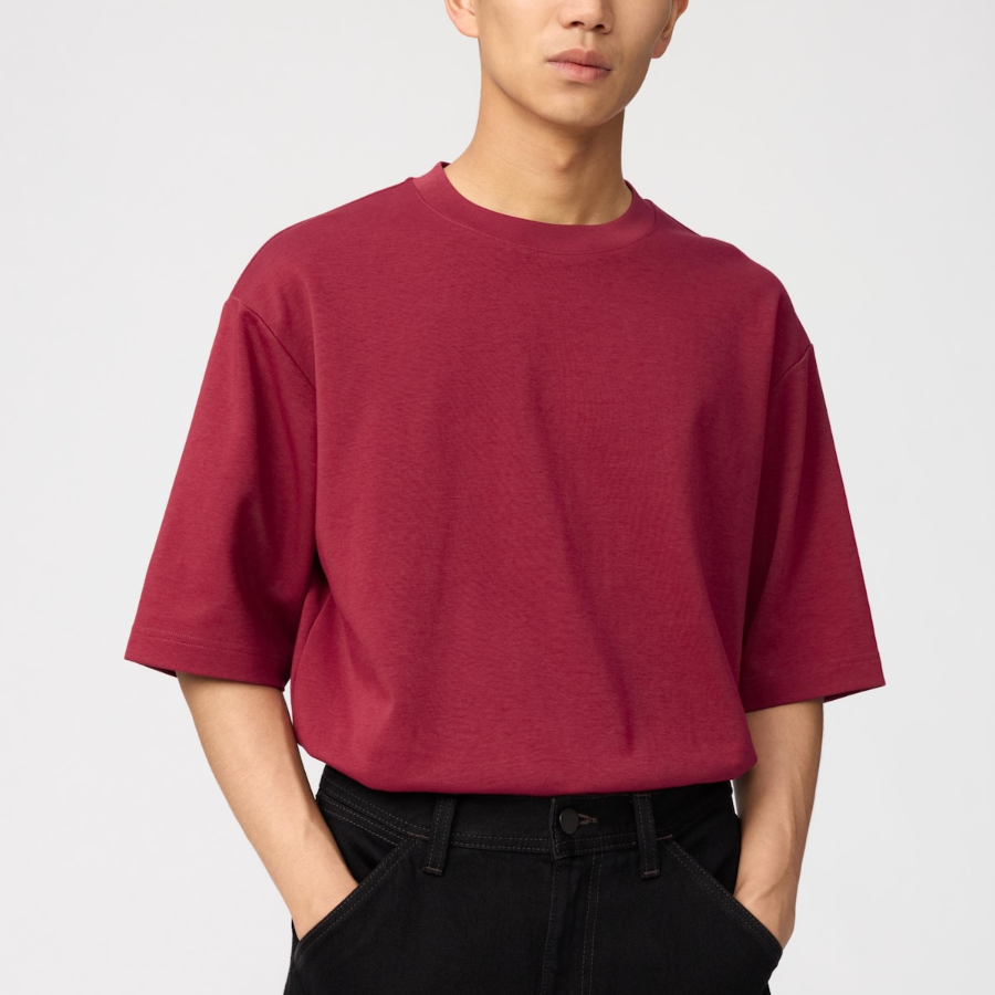 Uniqlo AIRism Cotton Oversized Crew Neck T (Short Sleeve)