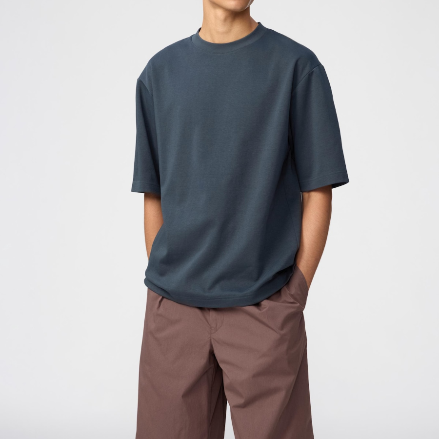 Uniqlo AIRism Cotton Oversized Crew Neck T (Short Sleeve)