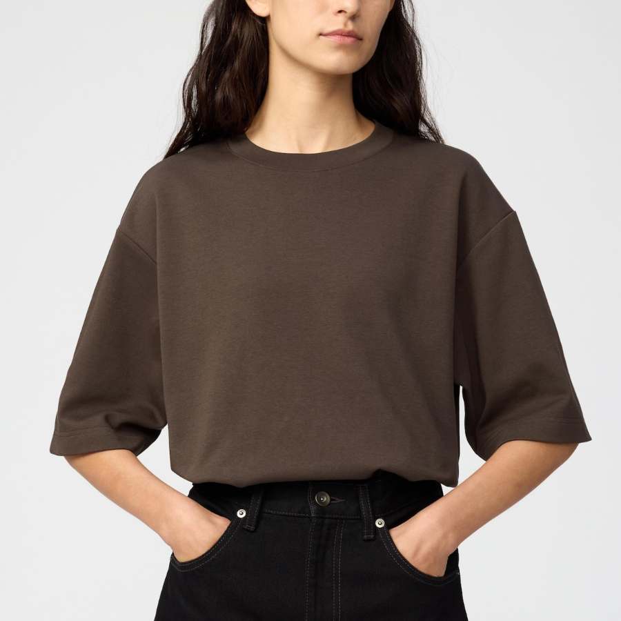 Uniqlo AIRism Cotton Oversized Crew Neck T (Short Sleeve)