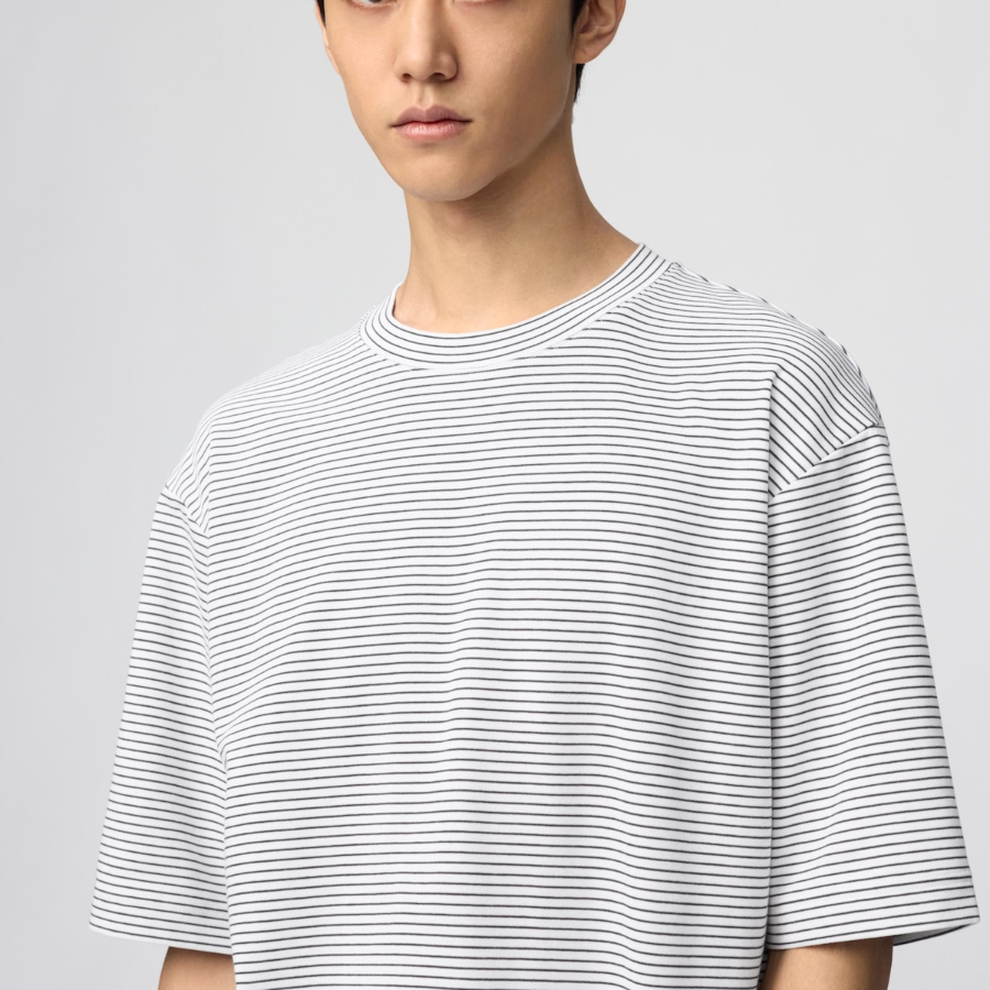 Uniqlo AIRism Cotton Oversized Striped T