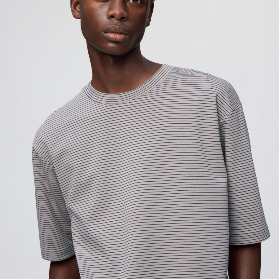 Uniqlo AIRism Cotton Oversized Striped T