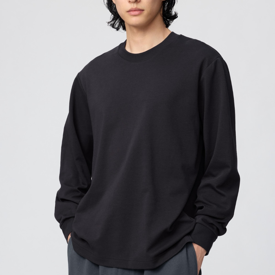 Uniqlo AIRism Cotton Crew Neck T Long Sleeve