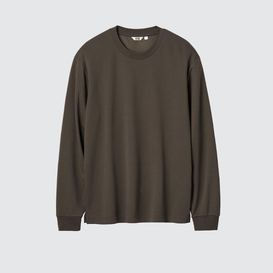 Uniqlo AIRism Cotton Crew Neck T Long Sleeve