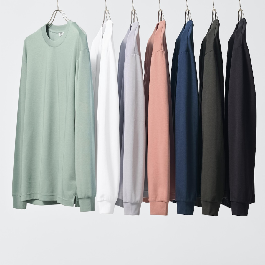 Uniqlo AIRism Cotton Crew Neck T Long Sleeve