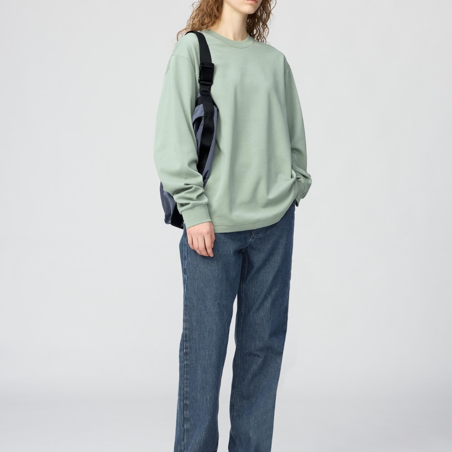 Uniqlo AIRism Cotton Crew Neck T Long Sleeve
