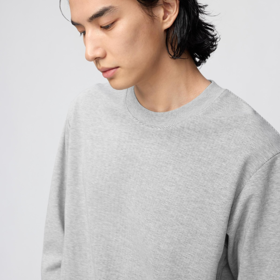 Uniqlo AIRism Cotton Striped T Long Sleeve