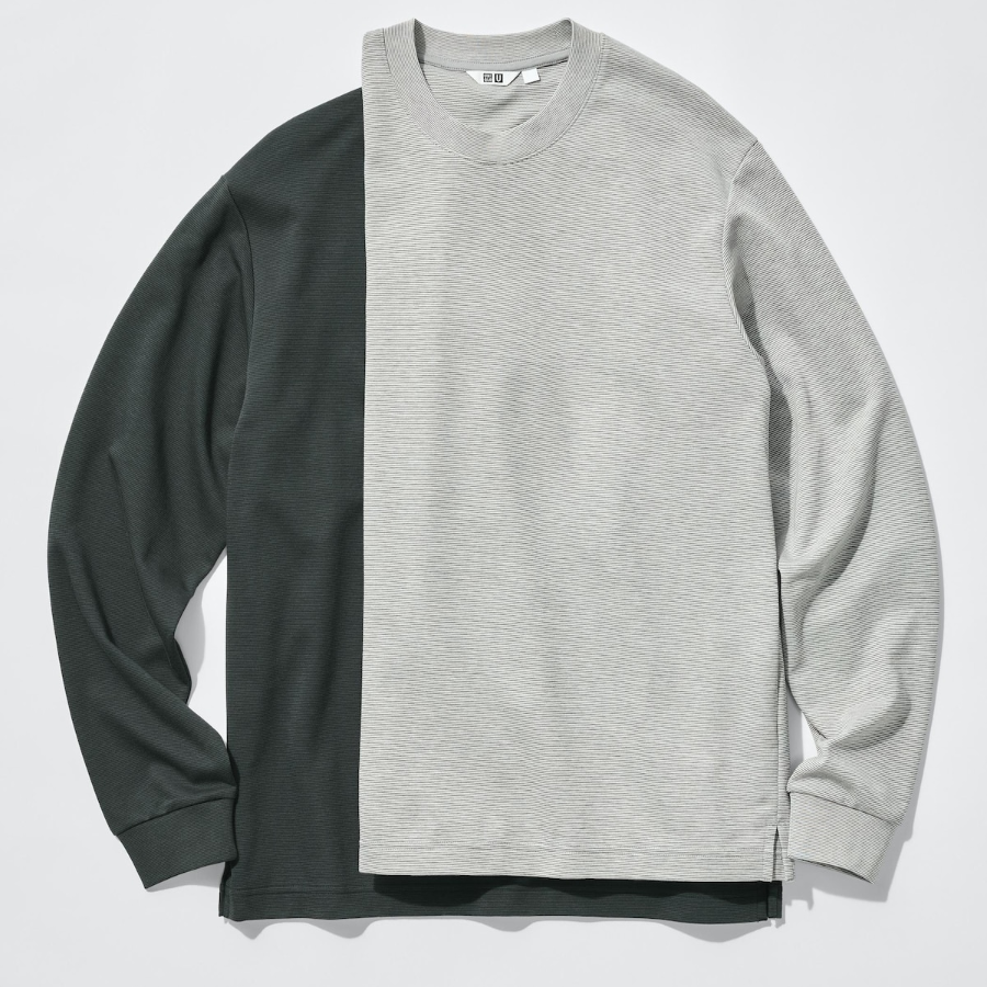 Uniqlo AIRism Cotton Striped T Long Sleeve