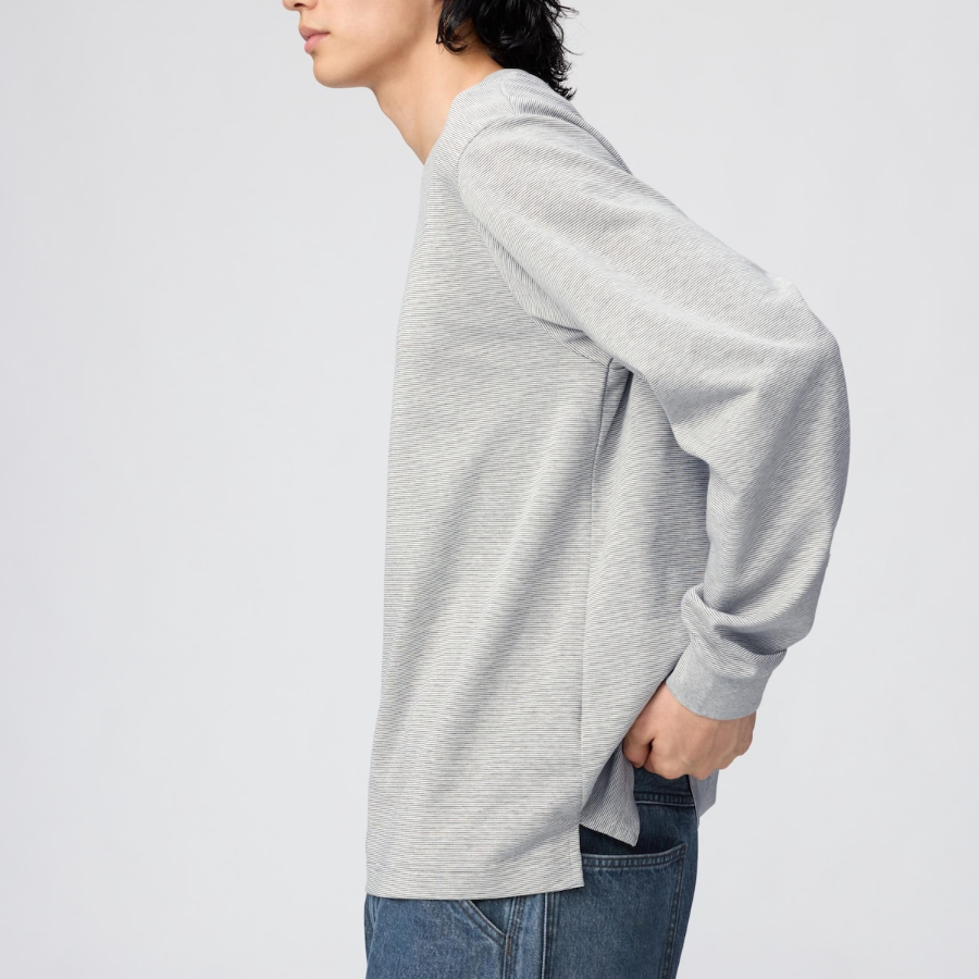 Uniqlo AIRism Cotton Striped T Long Sleeve