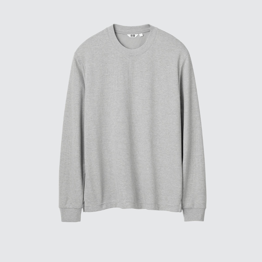 Uniqlo AIRism Cotton Striped T Long Sleeve