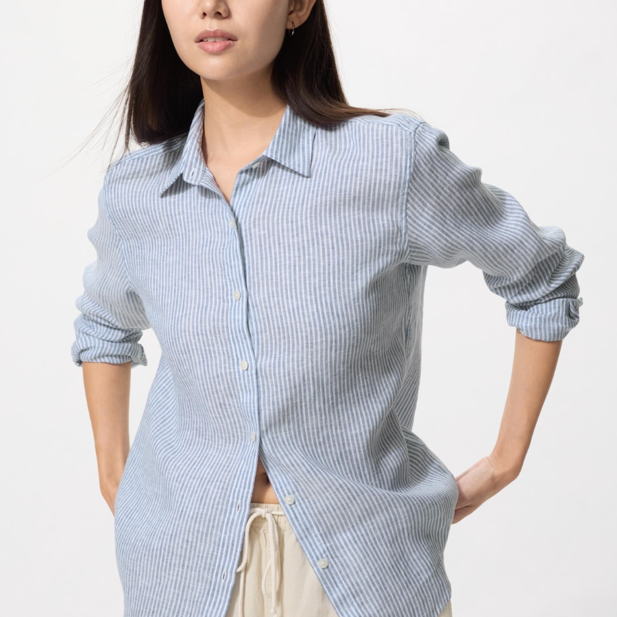Uniqlo Premium Linen Shirt Striped A