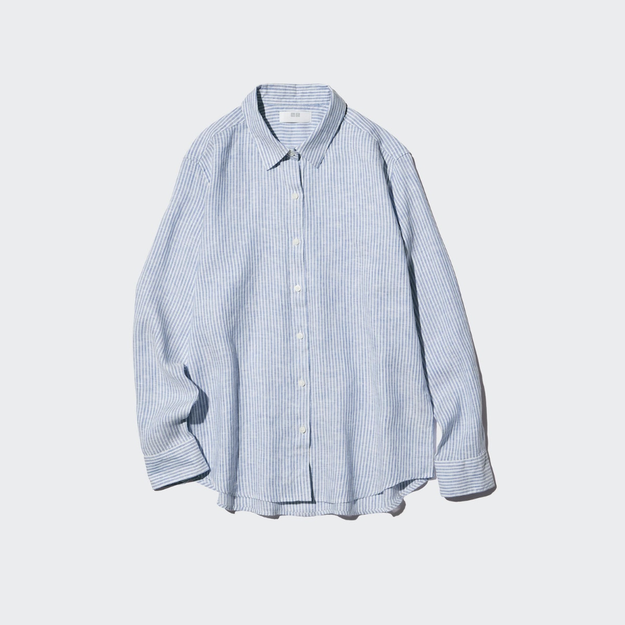 Uniqlo Premium Linen Shirt Striped A