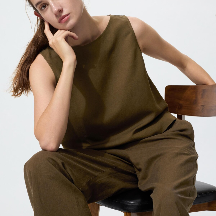 Uniqlo Linen Blend Blouse (Sleeveless)