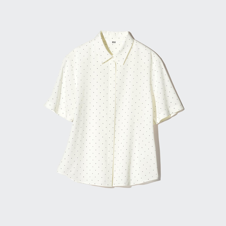 Uniqlo Rayon Blouse Short Sleeve Dot