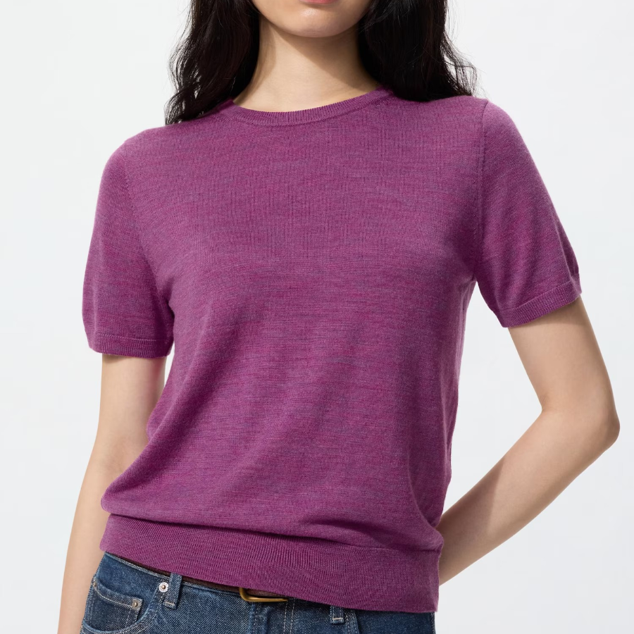 Uniqlo Merino Crew Neck Short Sleeve Sweater