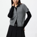 Uniqlo Кардиган-поло с короткими рукавами из смеси мериносовой шерсти