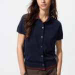 Uniqlo Кардиган-поло с короткими рукавами из смеси мериносовой шерсти