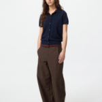 Uniqlo Кардиган-поло с короткими рукавами из смеси мериносовой шерсти