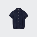 Uniqlo Кардиган-поло с короткими рукавами из смеси мериносовой шерсти