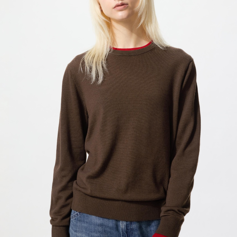 Uniqlo Свитер из мериносовой шерсти с круглым вырезом