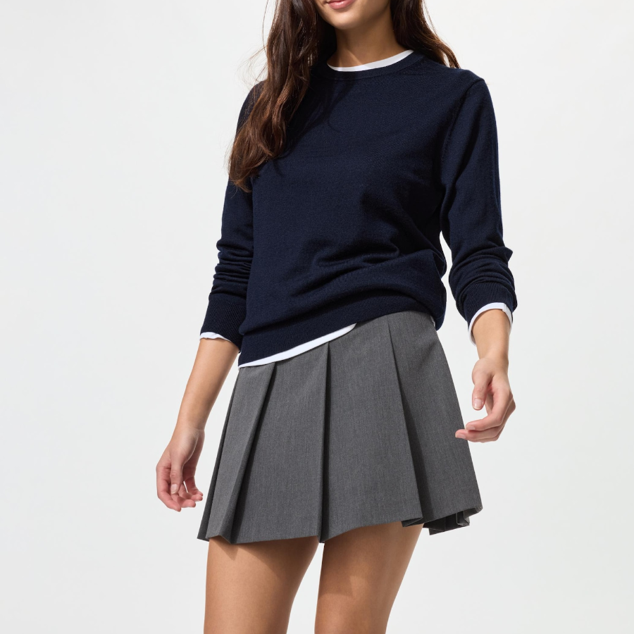 Uniqlo Свитер из мериносовой шерсти с круглым вырезом