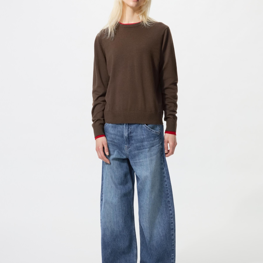Uniqlo Свитер из мериносовой шерсти с круглым вырезом