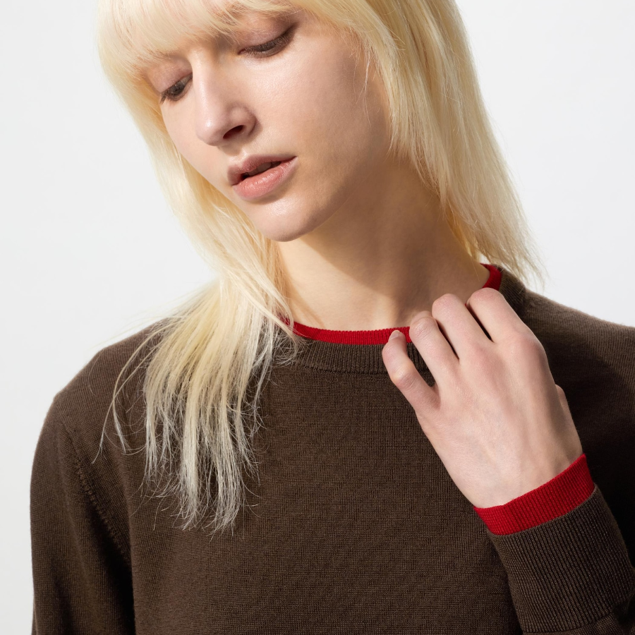 Uniqlo Свитер из мериносовой шерсти с круглым вырезом