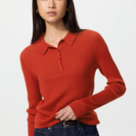 Uniqlo Свитер-поло 3D вязки из смеси мериносовой шерсти