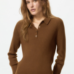 Uniqlo Свитер-поло 3D вязки из смеси мериносовой шерсти