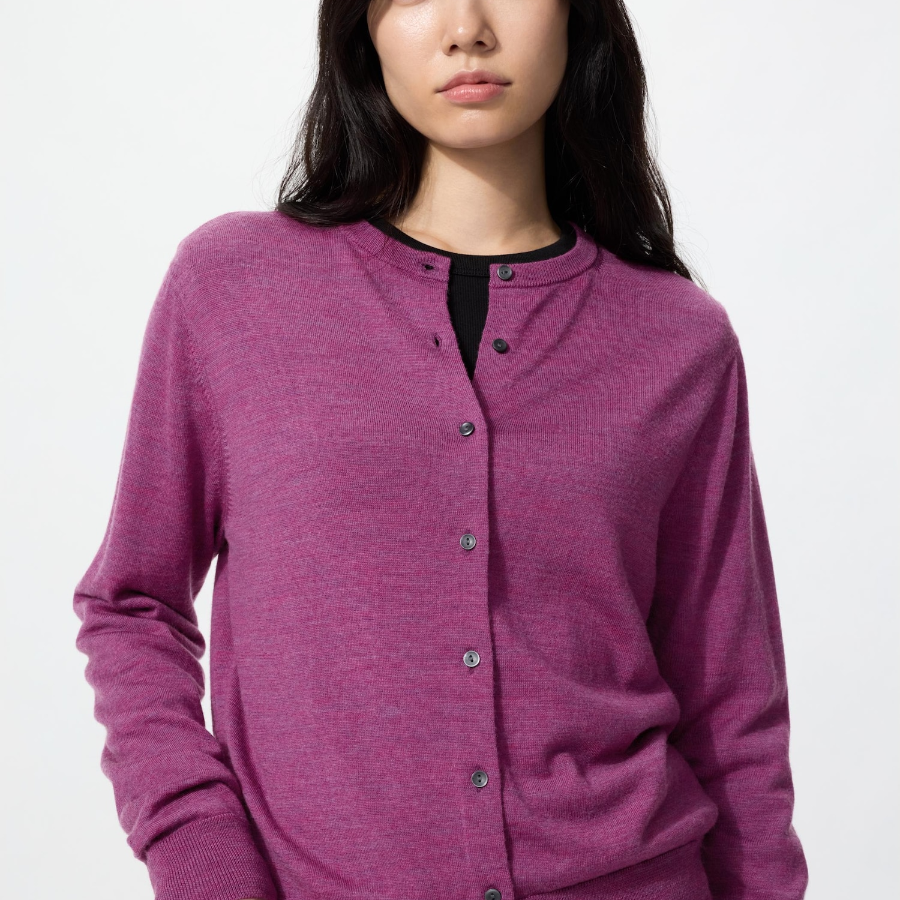 Uniqlo Мериносовый кардиган с круглым вырезом