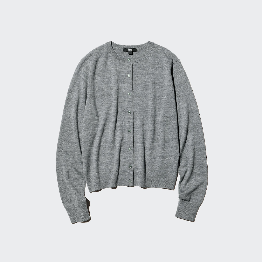 Uniqlo Мериносовый кардиган с круглым вырезом