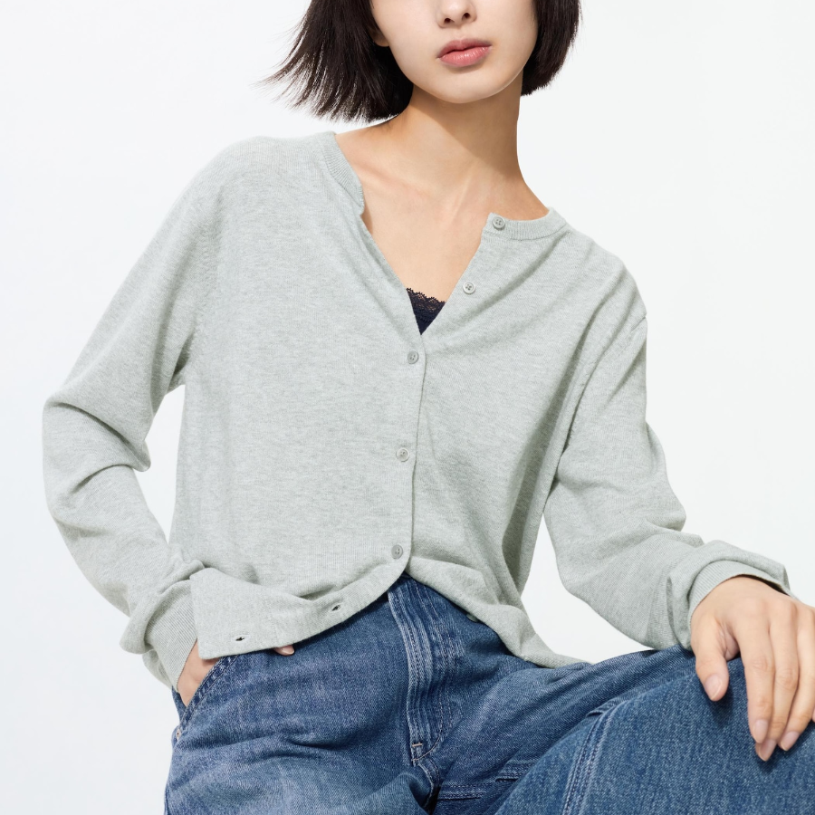 Uniqlo Кардиган с круглым вырезом и защитой от УФ-лучей