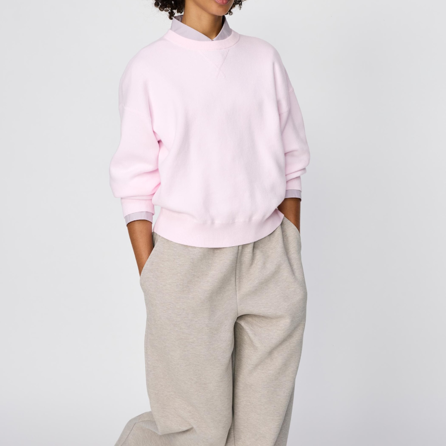 Uniqlo Хлопковый свитер с круглым вырезом