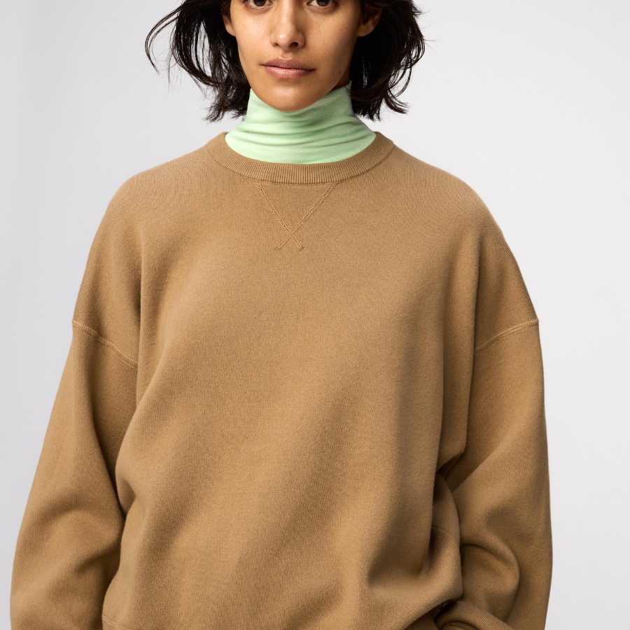 Uniqlo Хлопковый свитер с круглым вырезом