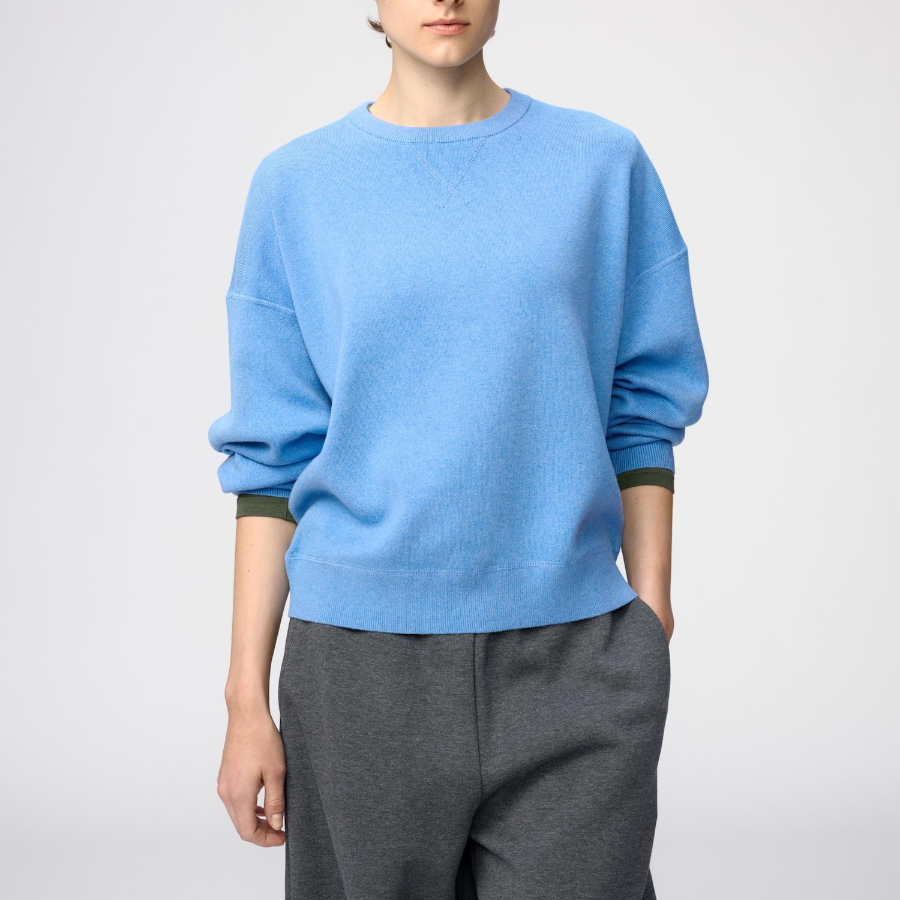 Uniqlo Хлопковый свитер с круглым вырезом