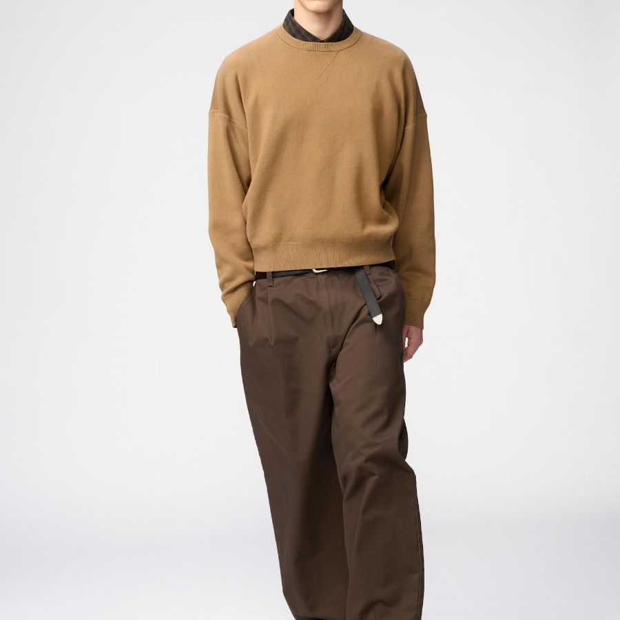 Uniqlo Хлопковый свитер с круглым вырезом