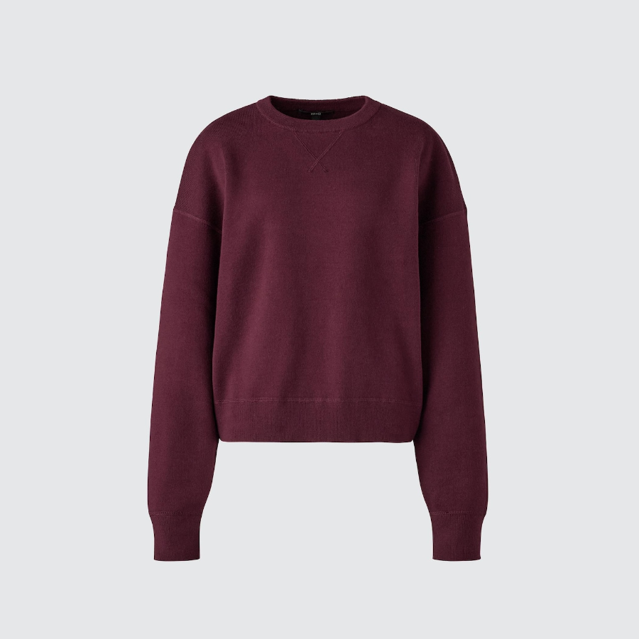 Uniqlo Хлопковый свитер с круглым вырезом