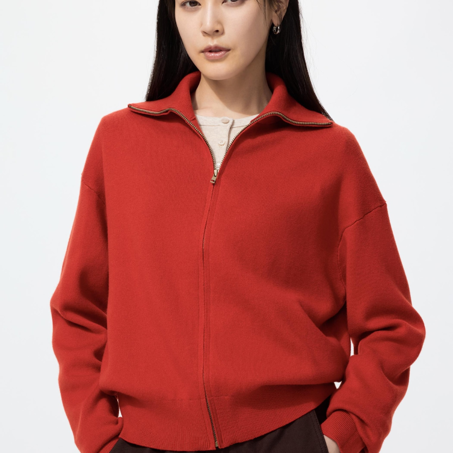 Uniqlo Кардиган из гладкого хлопка на молнии
