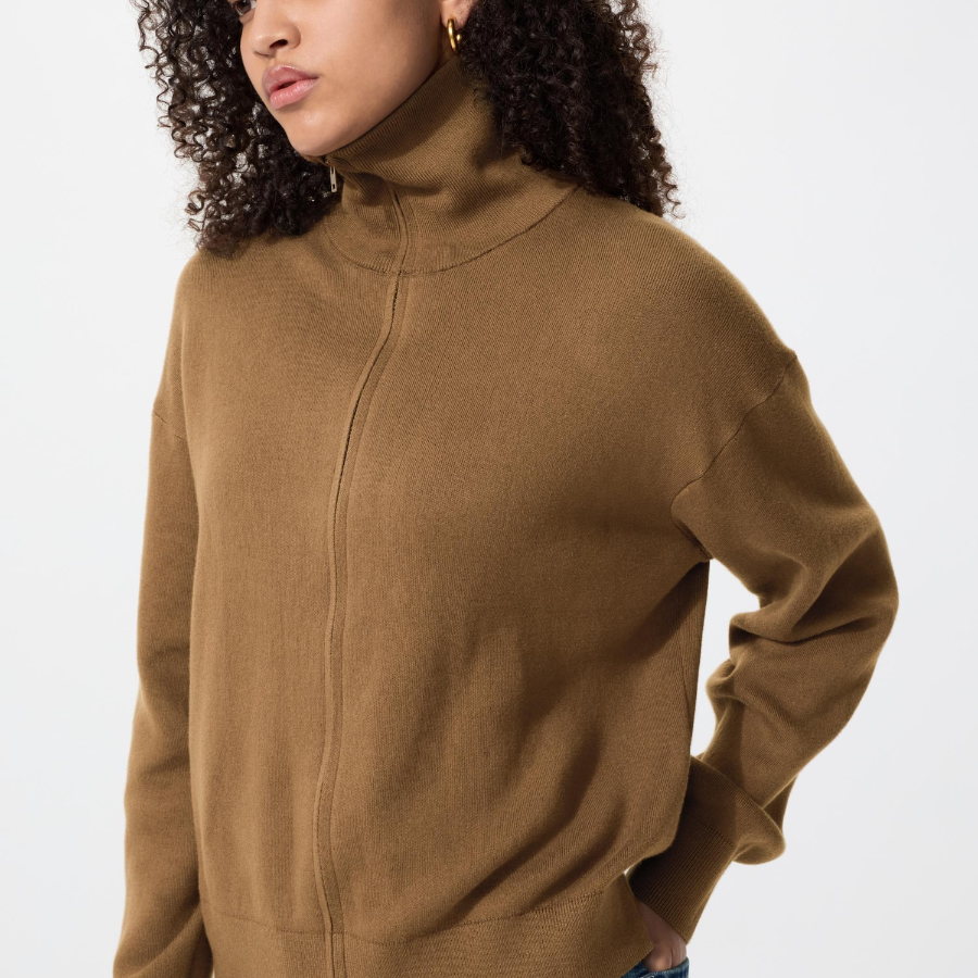 Uniqlo Кардиган из гладкого хлопка на молнии